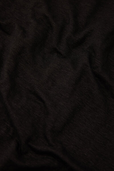 BİSİKLET YAKALI KISA KOL LİKRALI KETEN T-SHIRT 4