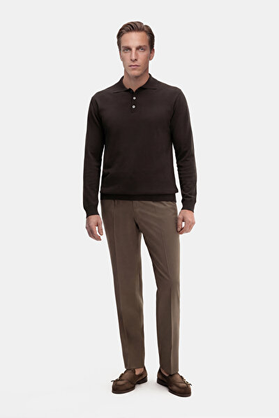 BROWN POLO NECK LONG SLEEVE TSHIRT 4