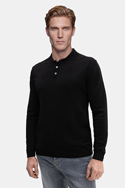 BLACK POLO NECK LONG SLEEVE TSHIRT 3