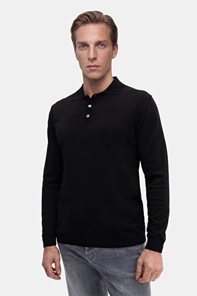 BLACK POLO NECK LONG SLEEVE TSHIRT 3