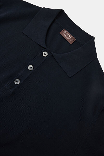 NAVY BLUE POLO NECK SHORT SLEEVE TSHIRT 3
