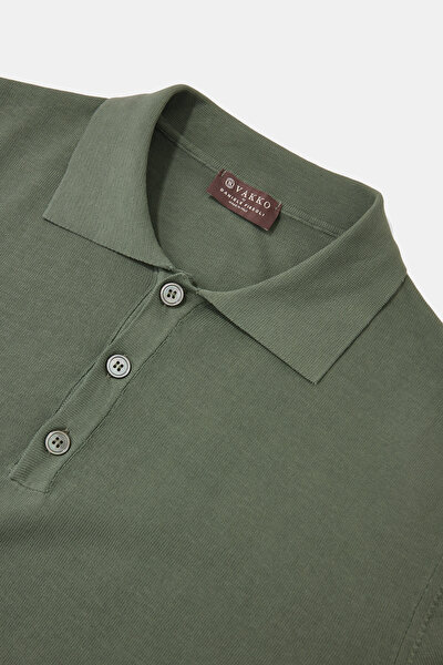 GREEN POLO NECK SHORT SLEEVE TSHIRT 3