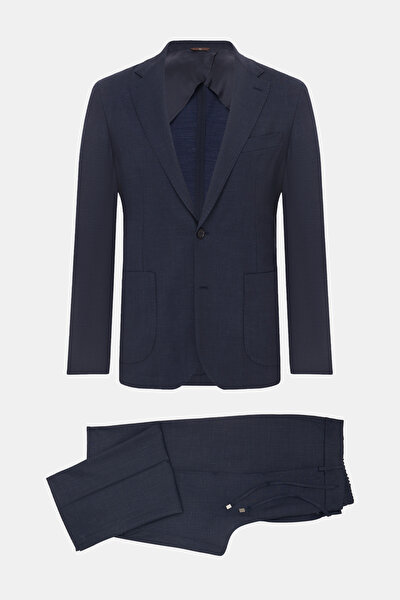 NAVY BLUE WOOL/SILK SUIT 8