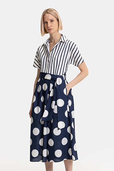 WHITE SHORT SLEEVE MIDI DRESS 5