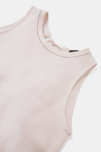 POWDER BASIC / ROUND NECKLINE SLEEVELESS BLOUSE 10