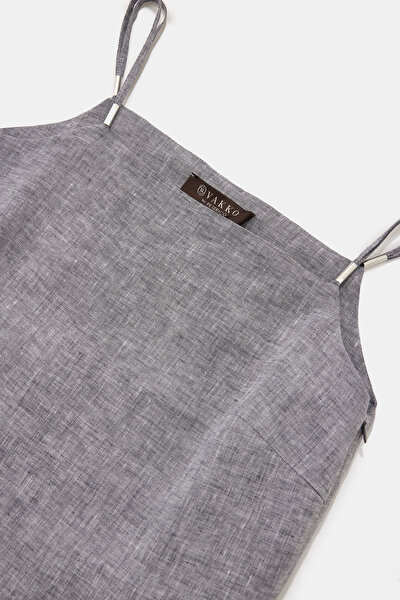 BLUE SQUARE SLEEVELESS SUSPENDER BLOUSE 8