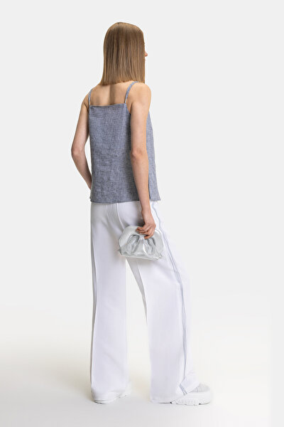 BLUE SQUARE SLEEVELESS SUSPENDER BLOUSE 5