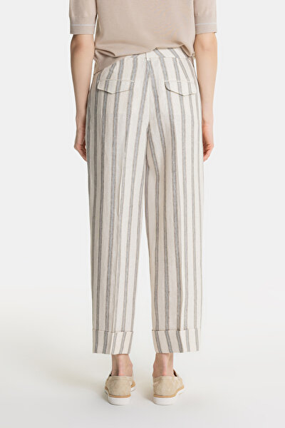 NAVY BLUE WIDE LEG TROUSERS 4
