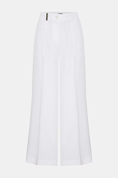 WHITE WIDE LEG TROUSERS 4