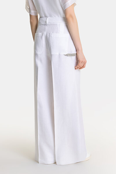 WHITE WIDE LEG TROUSERS 3