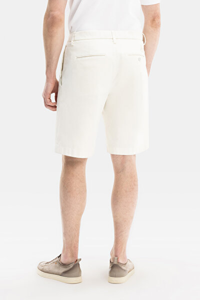 WHITE COTTON ELASTANE BERMUDA 3