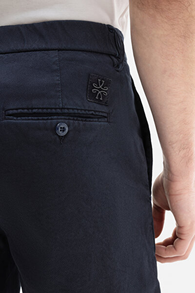 NAVY BLUE COTTON ELASTANE BERMUDA 5