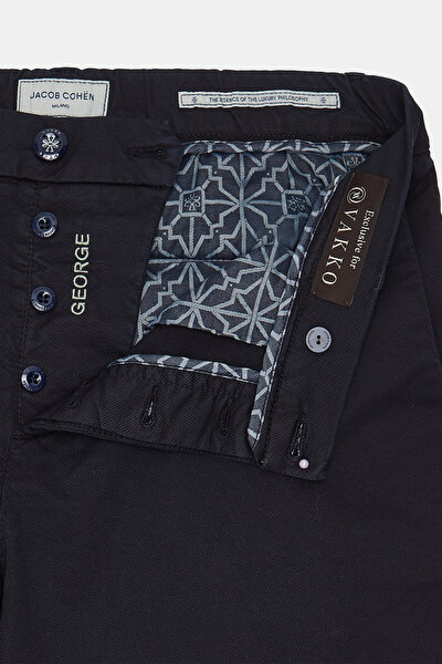 NAVY BLUE COTTON ELASTANE BERMUDA 10