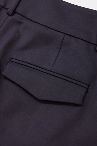 NAVY BLUE WIDE LEG TROUSERS 5