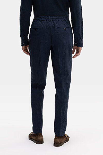 TEK PİLELİ BELİ LASTİKLİ SEERSUCKER PANTOLON 3