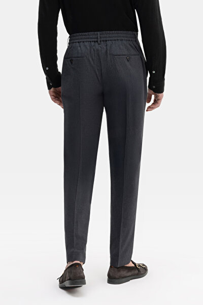 TEK PİLELİ BELİ LASTİKLİ SEERSUCKER PANTOLON 3