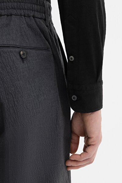 TEK PİLELİ BELİ LASTİKLİ SEERSUCKER PANTOLON 5