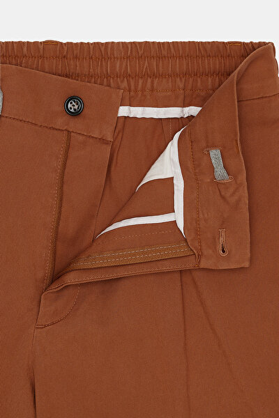 DARK ORANGE LYOCELL COTTON BERMUDA 5