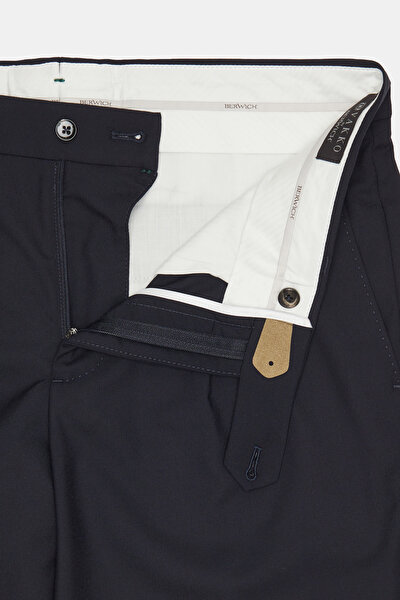 NAVY BLUE WOOL/SILK BERMUDA 4