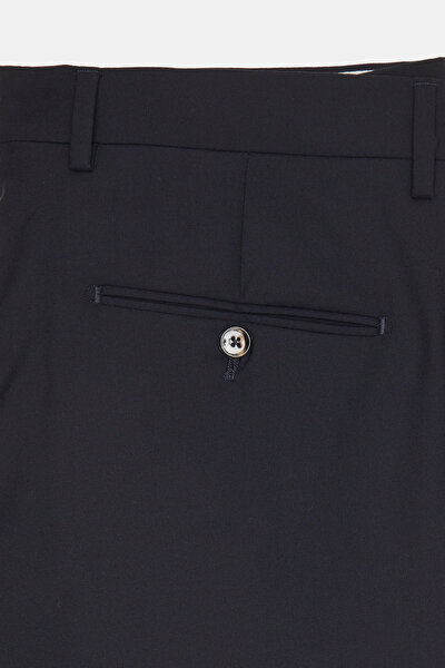 NAVY BLUE WOOL/SILK BERMUDA 5