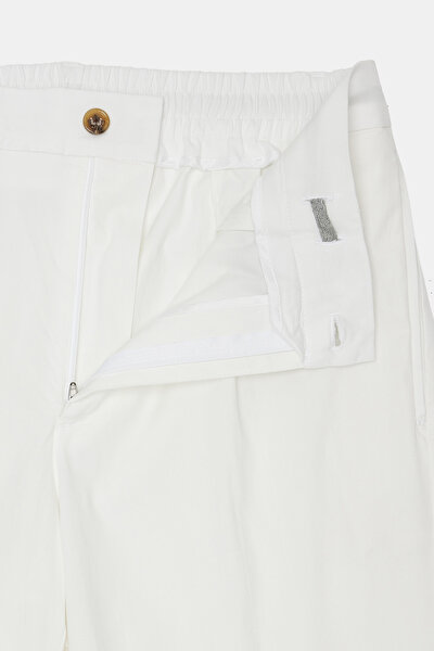 WHITE LYOCELL COTTON BERMUDA 5