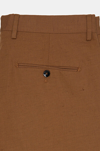 DARK CAMEL COTTON/LINEN BERMUDA 5