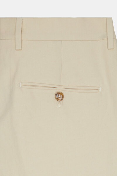 LIGHT CREAM COTTON/LINEN BERMUDA 5