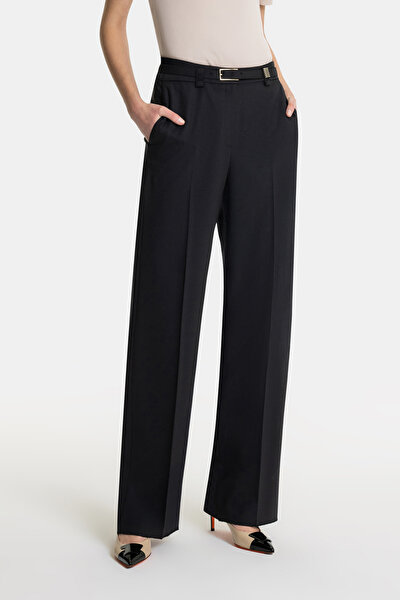 BLACK STRAIGHT CUT TROUSERS 3
