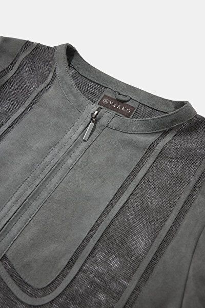 DARK GREY BASIC / ROUND NECKLINE JACKET 8