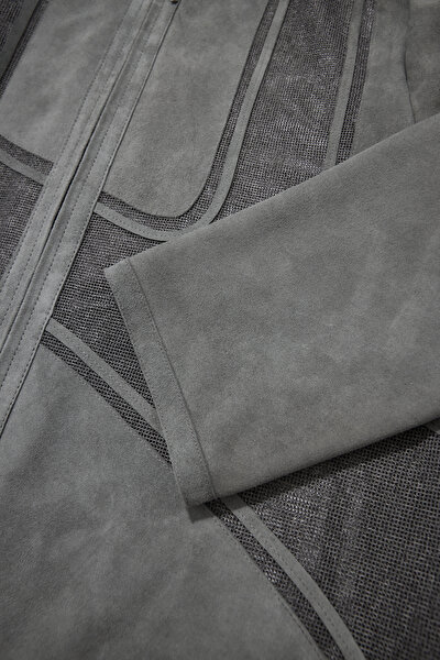 DARK GREY BASIC / ROUND NECKLINE JACKET 9