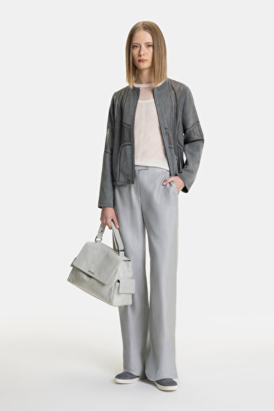 DARK GREY BASIC / ROUND NECKLINE JACKET 4
