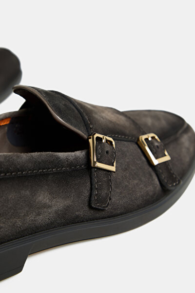 GREY LEATHER SHOE 5