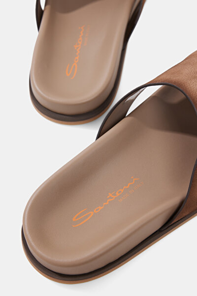 DARK BEIGE LEATHER SLIPPER 5