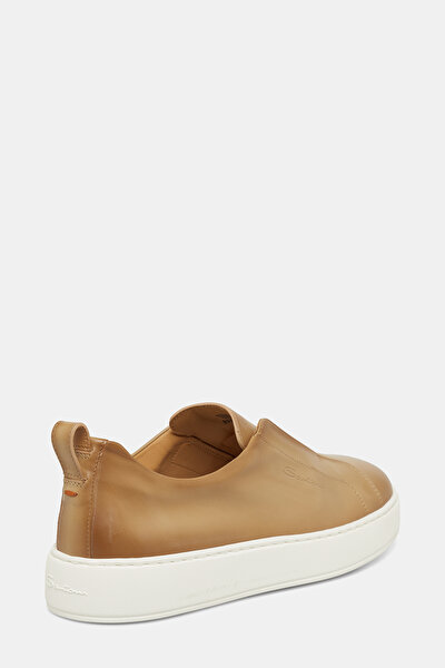 BAĞCIKLI SİYAH TABANLI DERİ SNEAKER 3