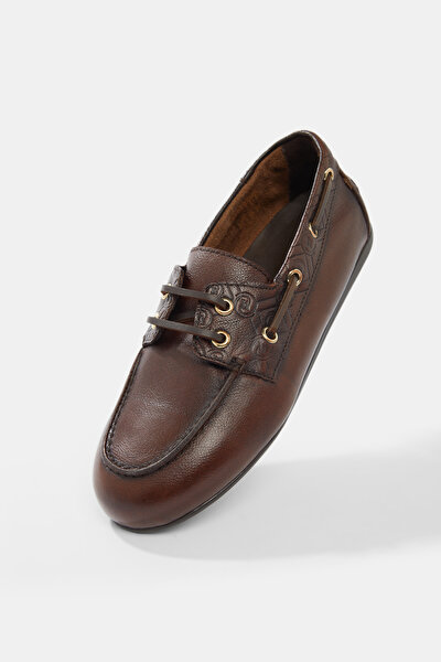 BROWN MONOGRAM LEATHER SHOE 5