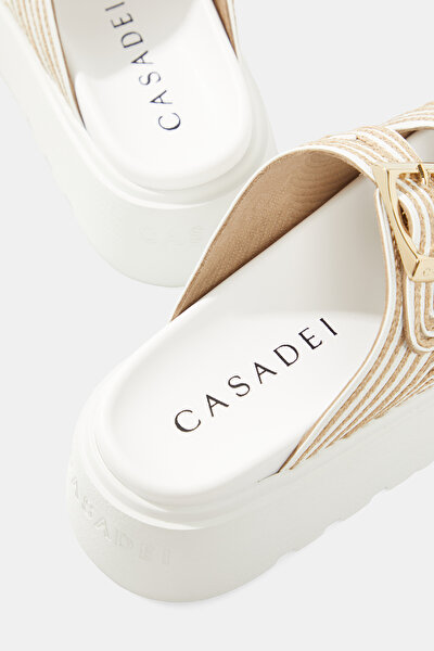 WHITE LEATHER SLIPPER 5
