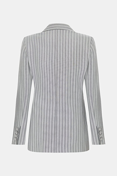 LIGHT GREY SWALLOW COLLAR JACKET 8