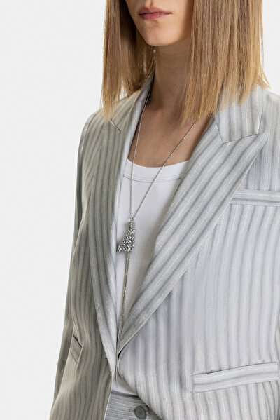LIGHT GREY SWALLOW COLLAR JACKET 3