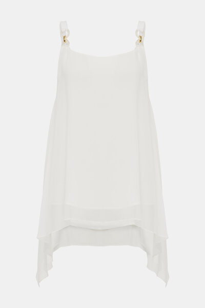 ECRU CLEAVAGE SLEEVELESS SUSPENDER BLOUSE 8