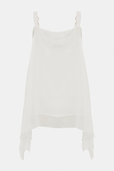 ECRU CLEAVAGE SLEEVELESS SUSPENDER BLOUSE 9