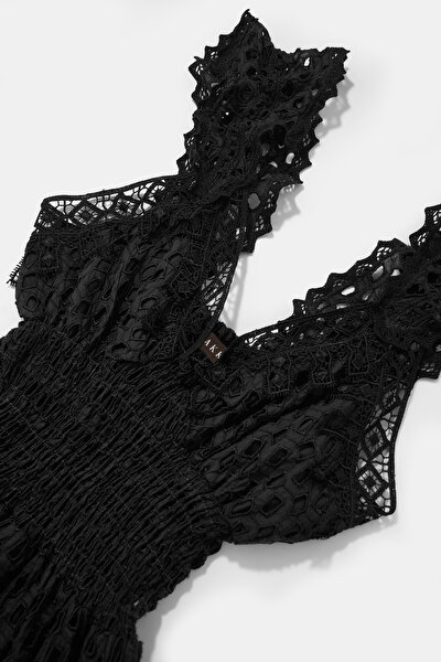 BLACK SLEEVELESS SUSPENDER DRESS 9