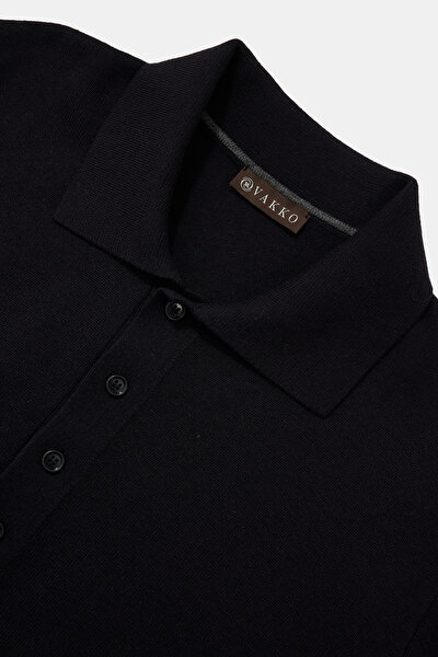 NAVY BLUE POLO NECK TRICOT 3