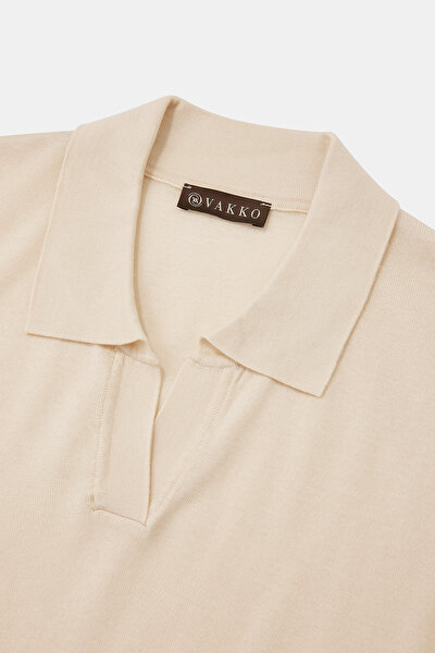 ECRU POLO NECK TRICOT 3