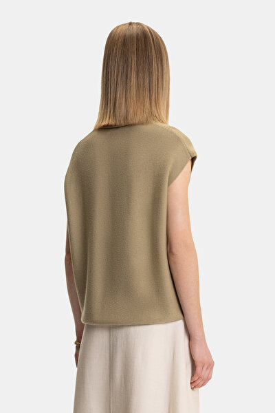KHAKI POLO NECK TRICOT 3