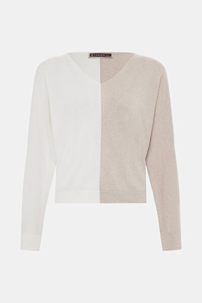 BEIGE V NECK TRICOT 5