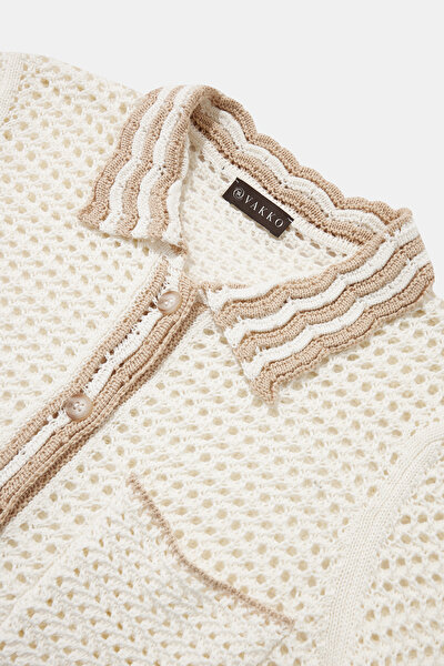 BEIGE PIPING TRICOT 9