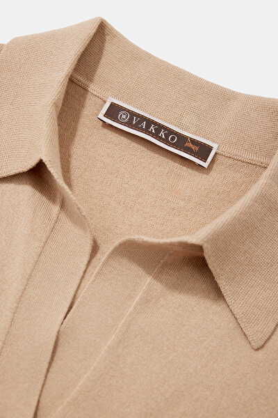 BEIGE POLO NECK TRICOT 5