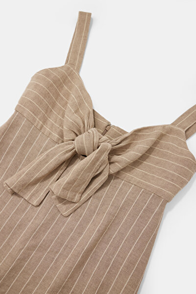 ECRU SLEEVELESS SUSPENDER DRESS 3