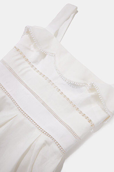 WHITE SLEEVELESS SUSPENDER SHORT DRESS 3