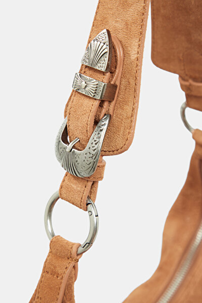 TAN MONOGRAM LEATHER BAG 5